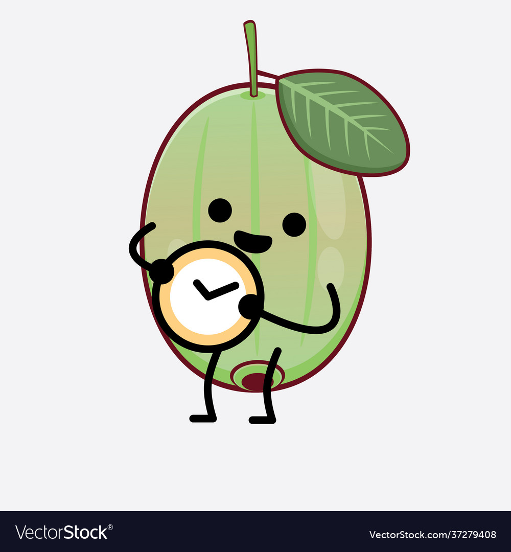 Ogeechee lime cute character with simple face vector image Ogeechee lime cute character with simple face