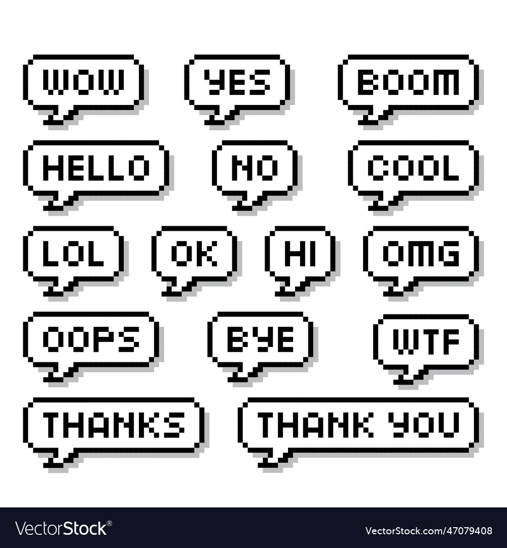 Pixel speech bubbles or chat icon art