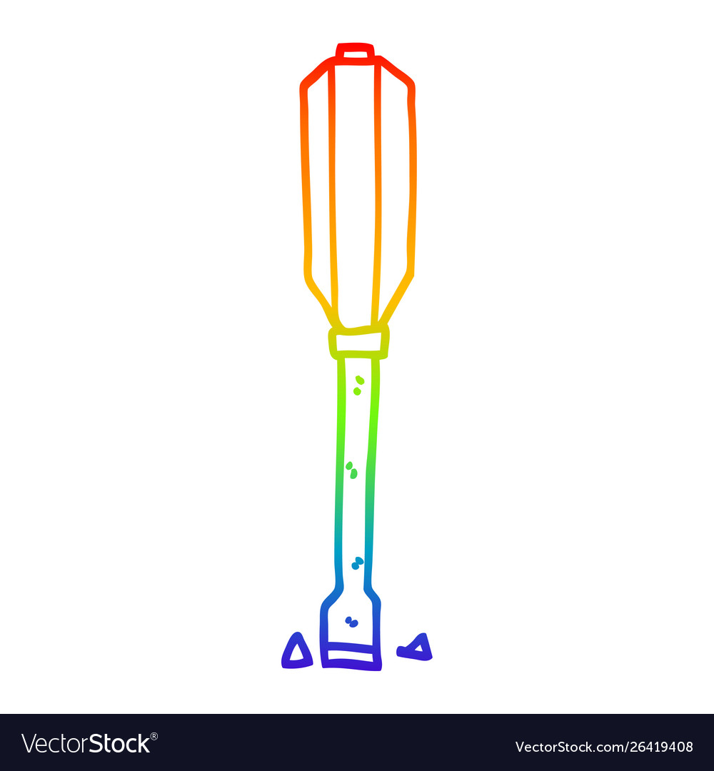 Regenbogen Gradienten Linie Zeichnung Cartoon Schraubendreher