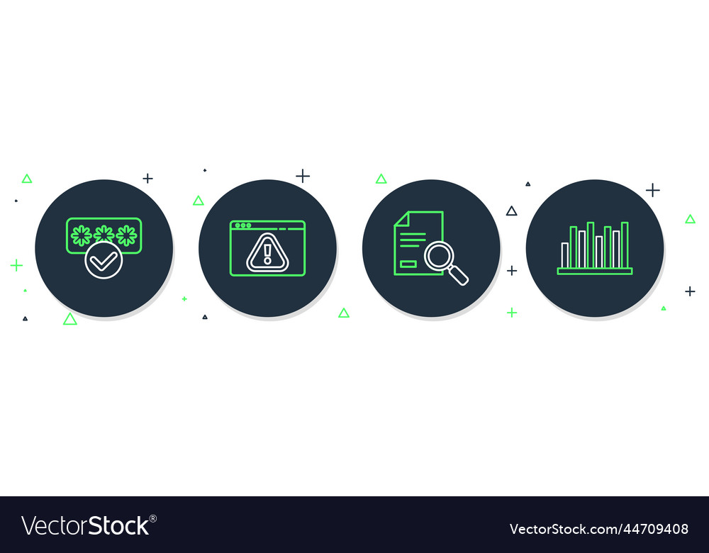 Set line browser with exclamation mark document vector image Set line browser with exclamation mark document