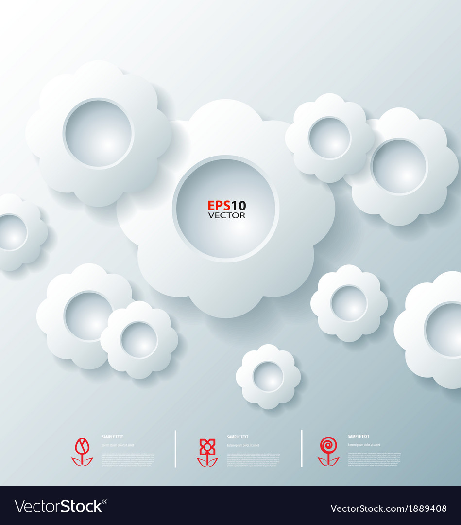 Stylized infographic template with flower bubbles