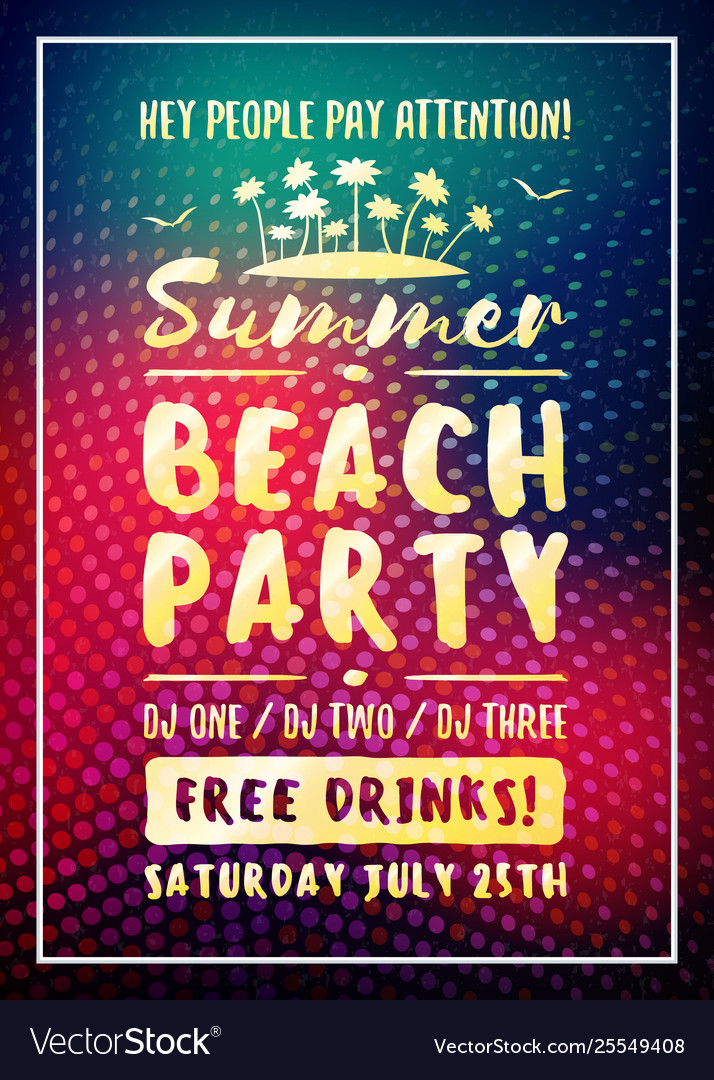 Summer night party flyer or poster design