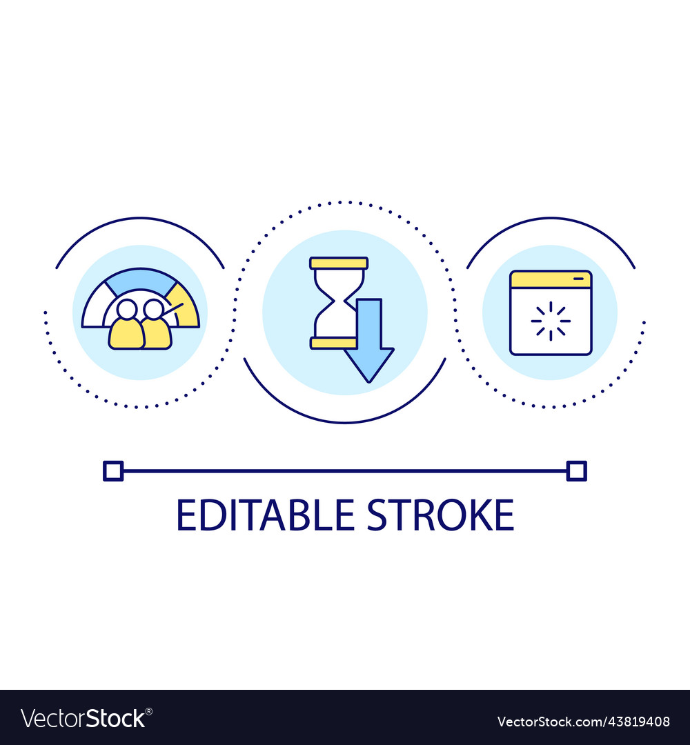 Website loading speed loop concept icon vector image Website loading speed loop concept icon