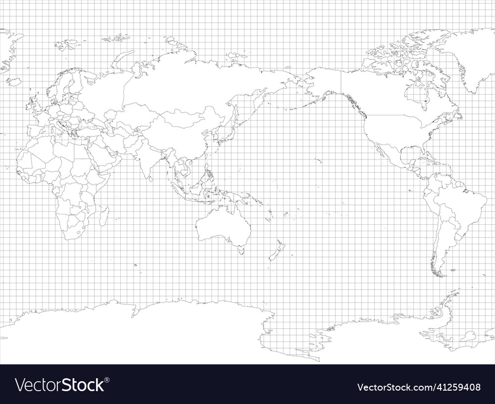 Simple World Map Outline World - World Simple Outline Blank Map Vector 41259408 