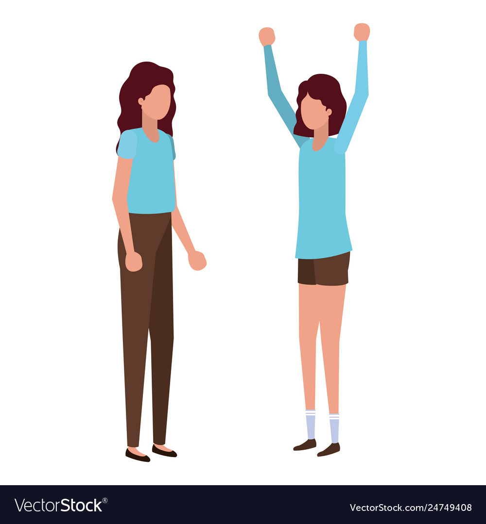 Young women standing avatar character