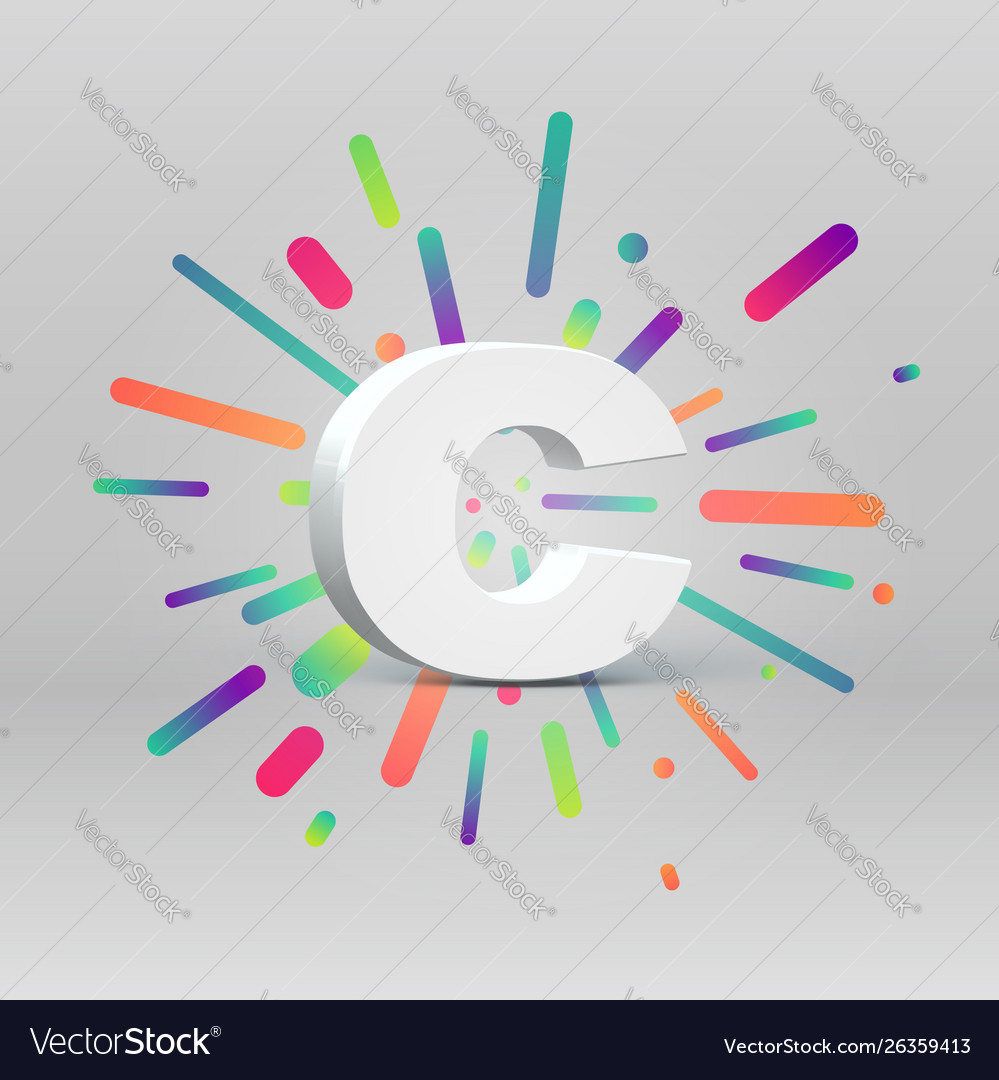 3d character from a fontset with colorful vector image 3d character from a fontset with colorful