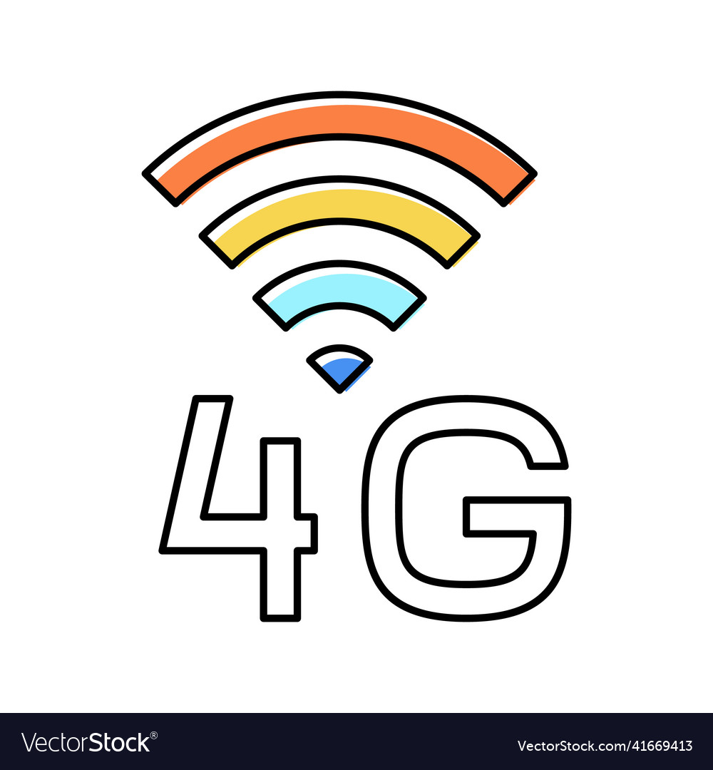 4g internet networking color icon