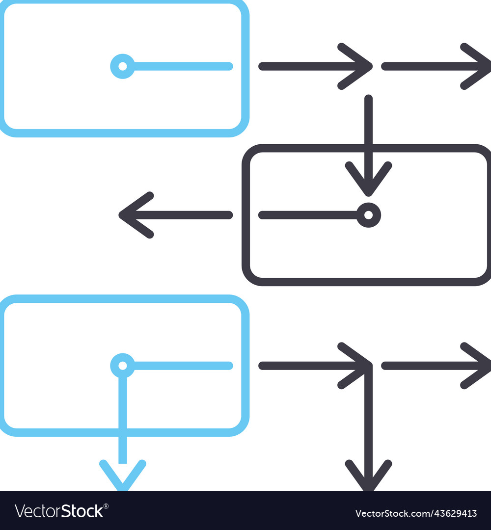 Algorithms line icon outline symbol vector image Algorithms line icon outline symbol