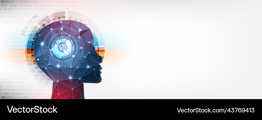 Artificial intelligence concept creative brain Vector Image