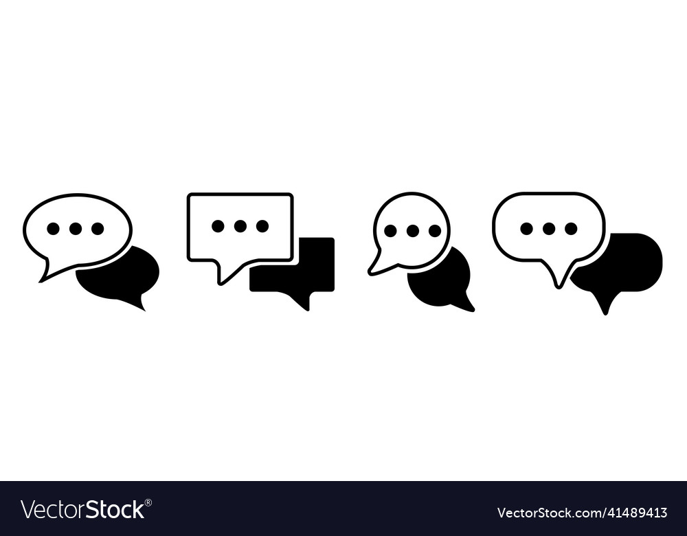 Chat message icon set Vector Image Chat message icon set