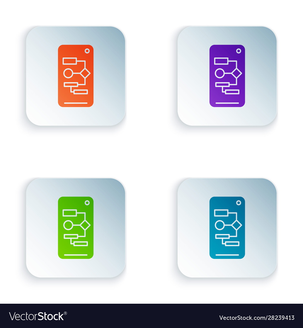 Color algorithm icon isolated on white background vector image Color algorithm icon isolated on white background