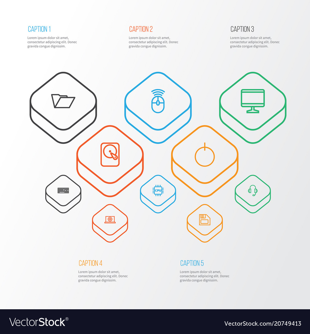 Computer Icons Line-Stil mit Mikroprozessor gesetzt