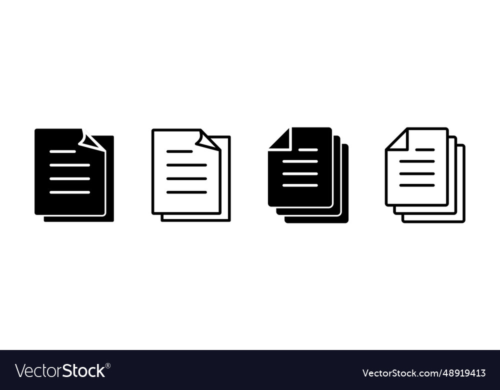 Document icon paper file vector image Document icon paper file