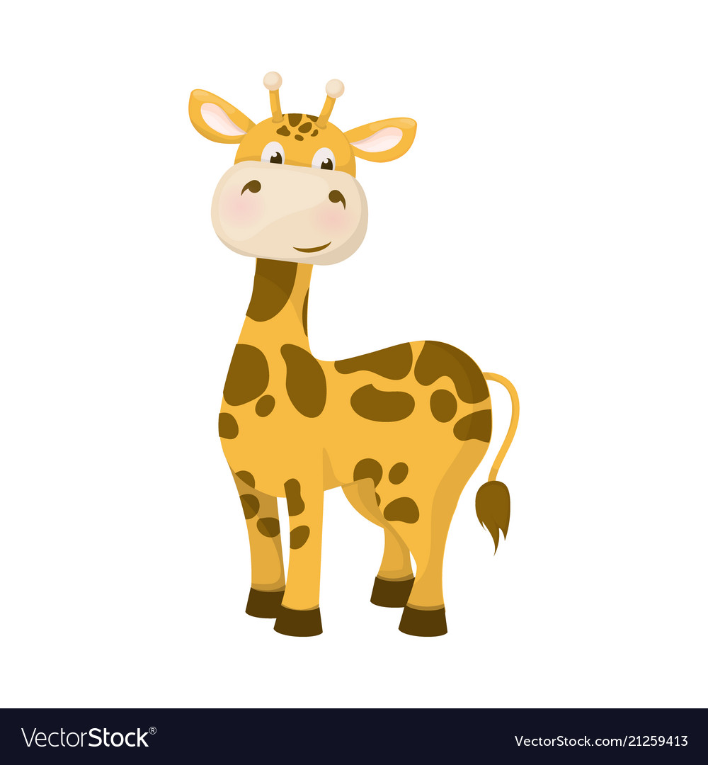 Giraffe animal nature wildlife character with long