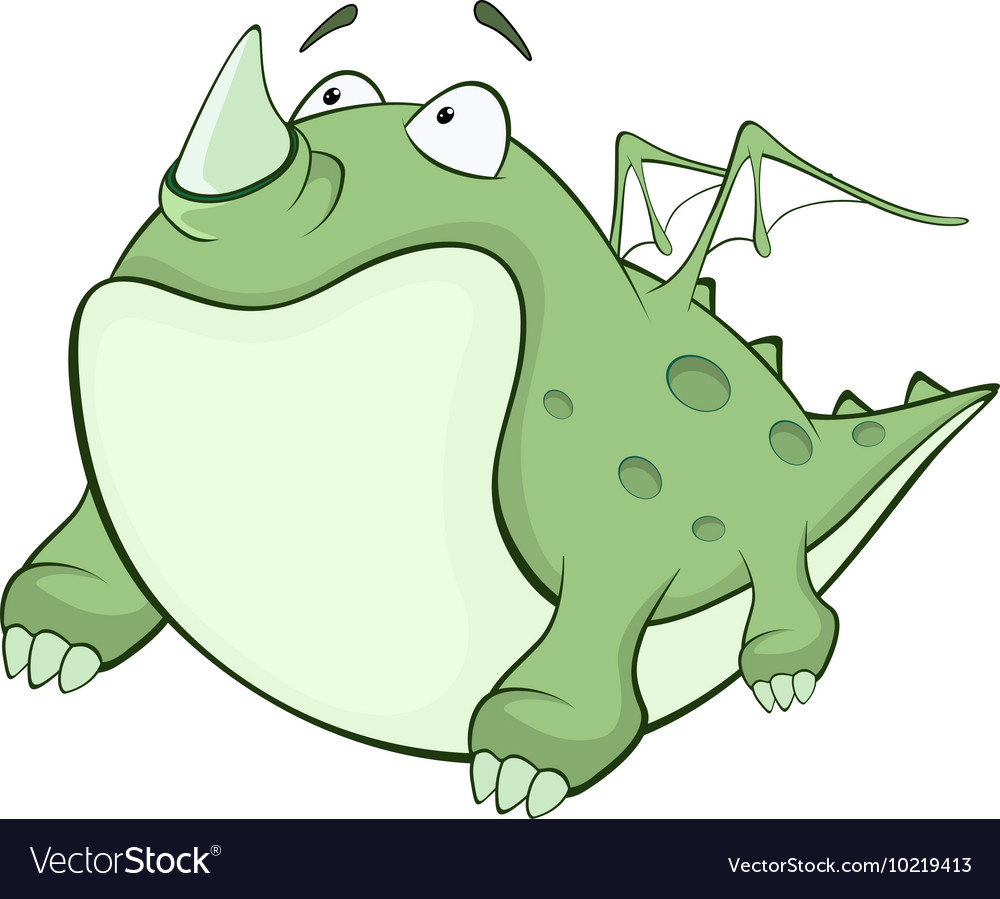 Green dragon cartoon character