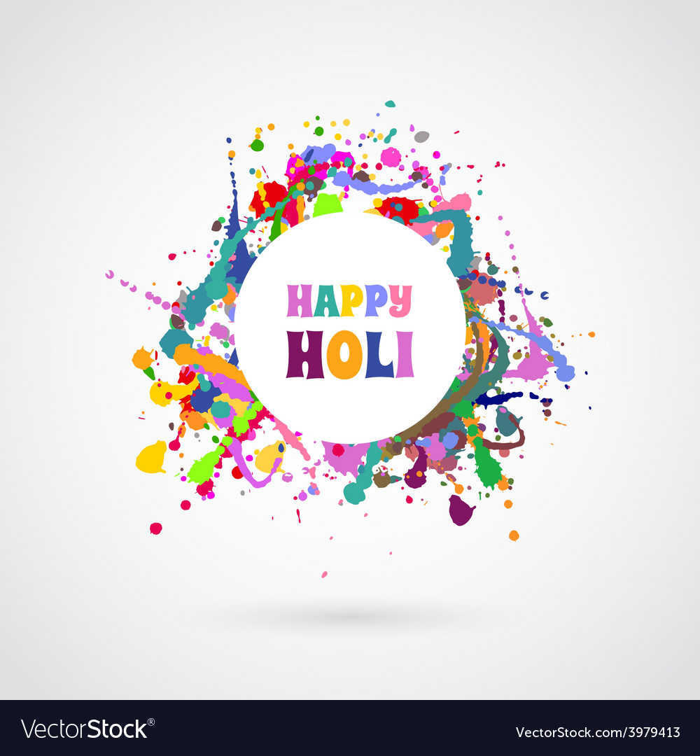 Happy holi card template Royalty Free Vector Image