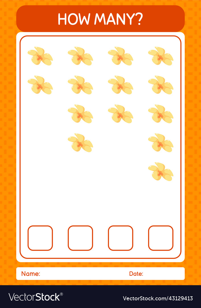 How many counting game with flower worksheet