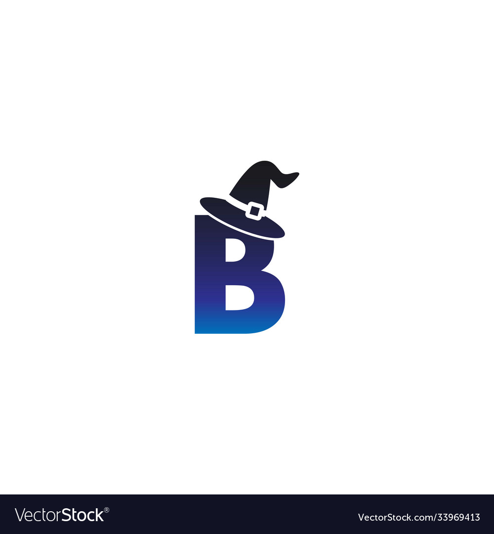 Letter b witch hat concept design Royalty Free Vector Image