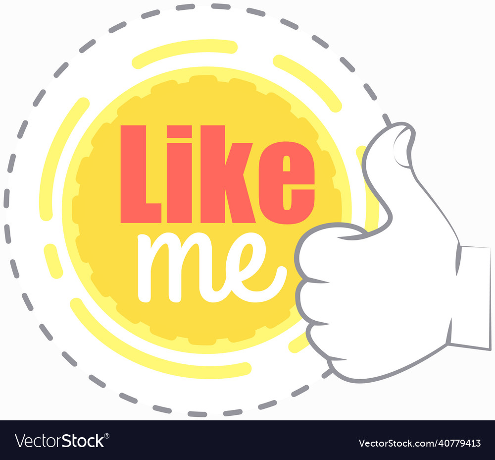 Like me poster with phrase hand gesture