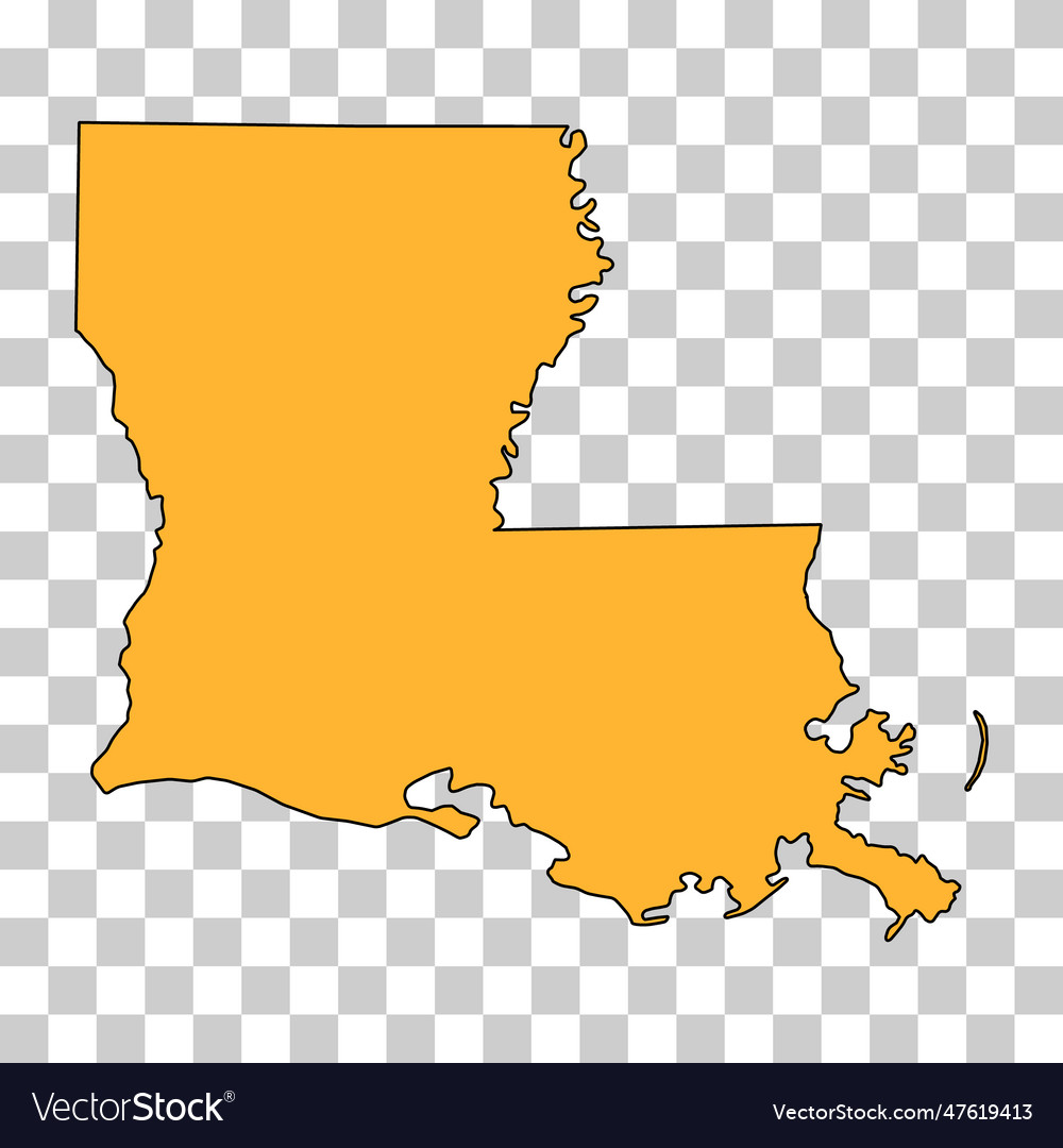 Louisiana Map Shape United States Of America Flat Vector Image