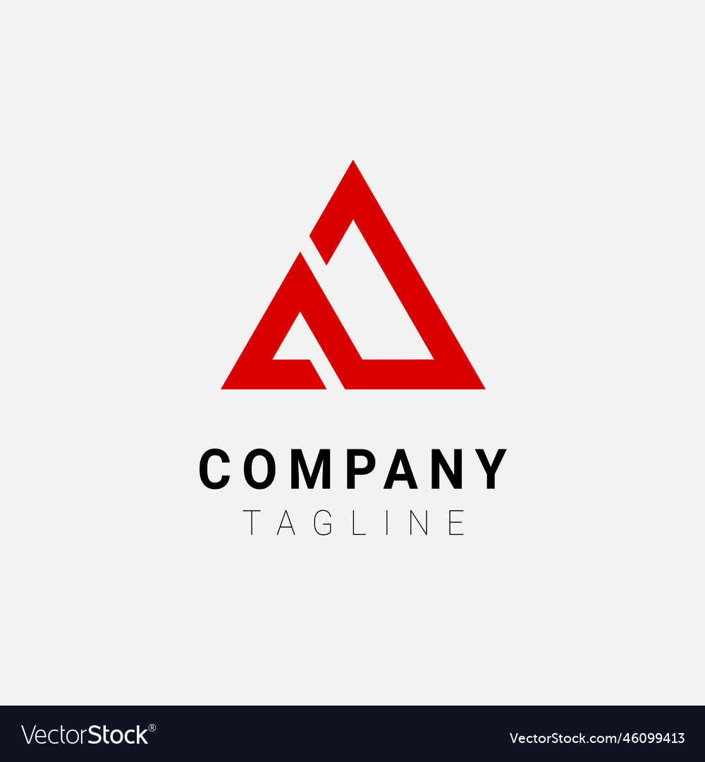 N triangle geometric minimalist logo design