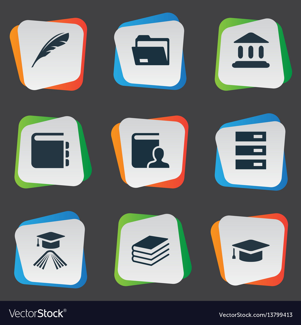 Set of simple reading icons