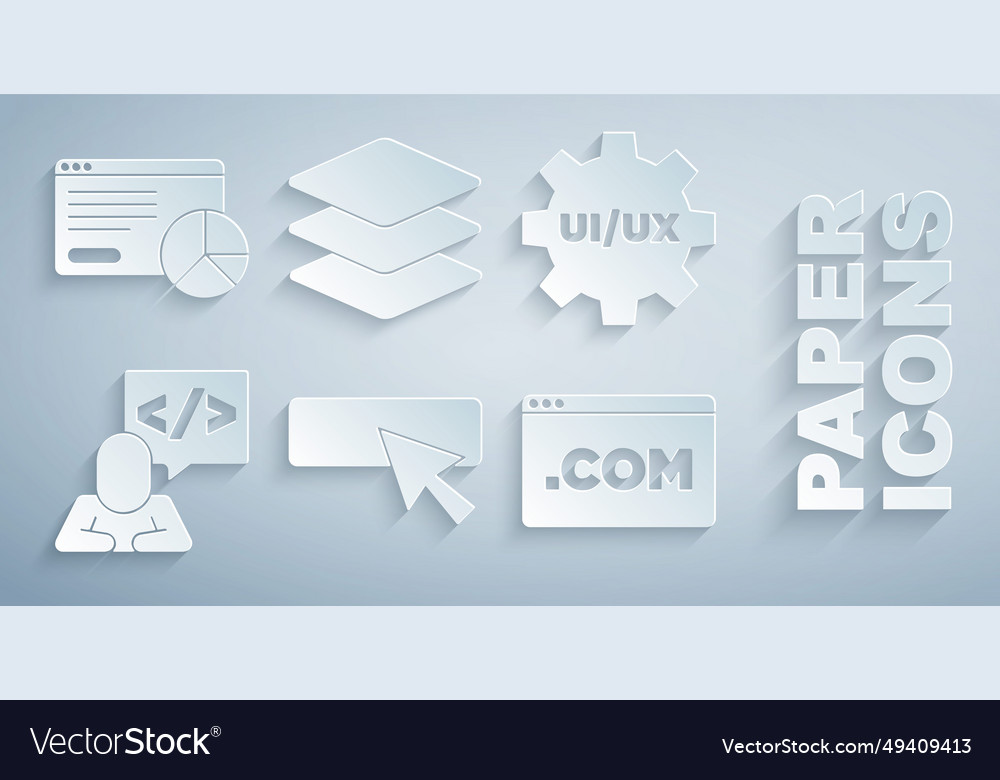 Set ui or ux design front end development layers vector image Set ui or ux design front end development layers