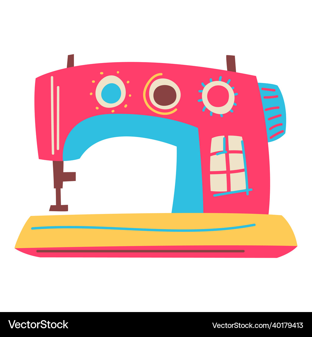 Sewing machine needlework item Royalty Free Vector Image