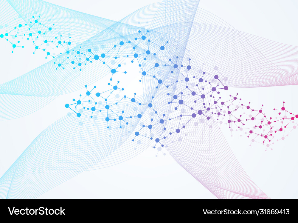 Structure molecule and communication dna atom Vector Image