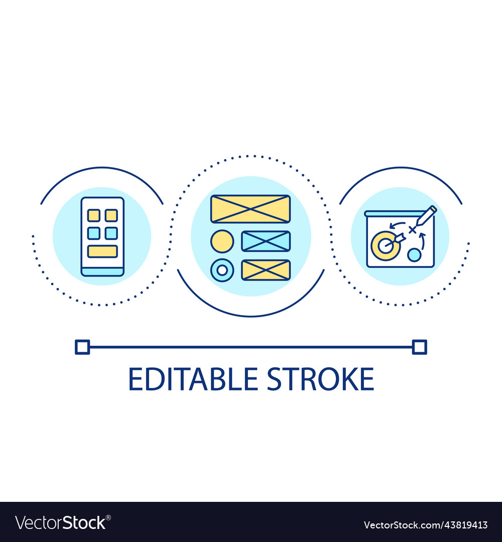 Web design blueprint loop concept icon vector image Web design blueprint loop concept icon