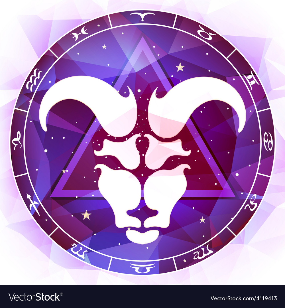 Zodiac Sign Aries Royalty Free Vector Image Vectorstock