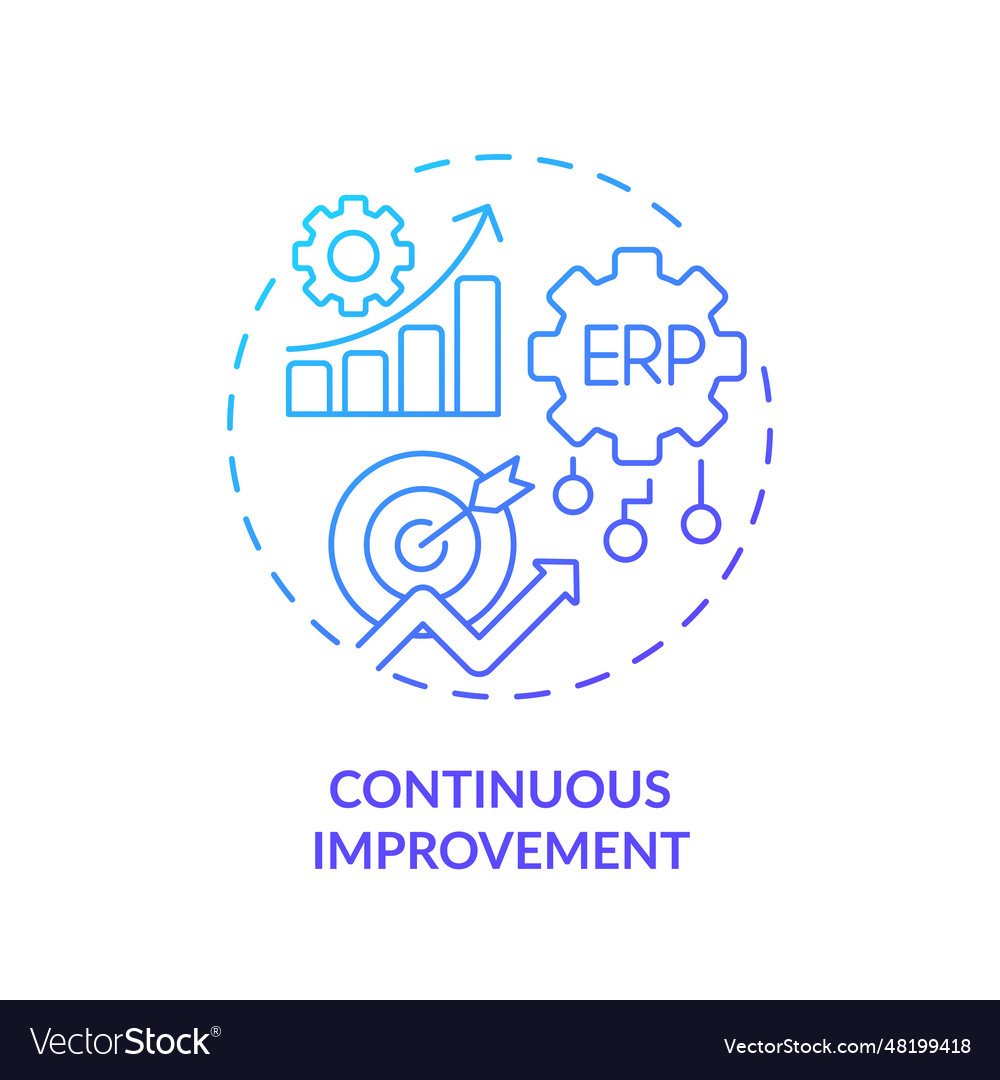 2d gradient continuous improvement line icon Vector Image