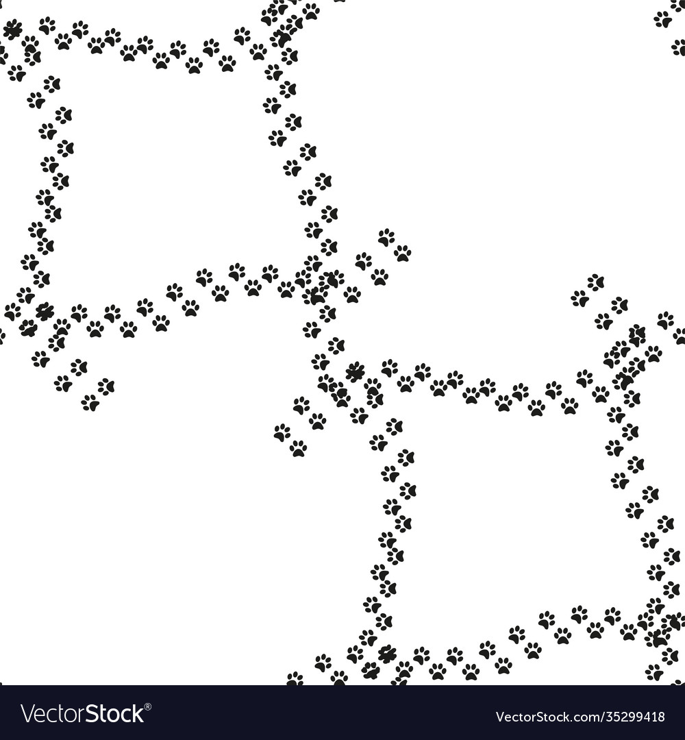 Animal footprint seamless pattern Royalty Free Vector Image