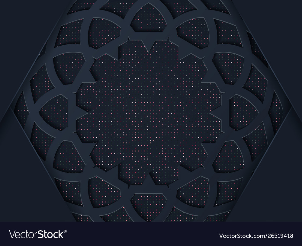 Dark abstract background with black overlap layers vector image Dark abstract background with black overlap layers