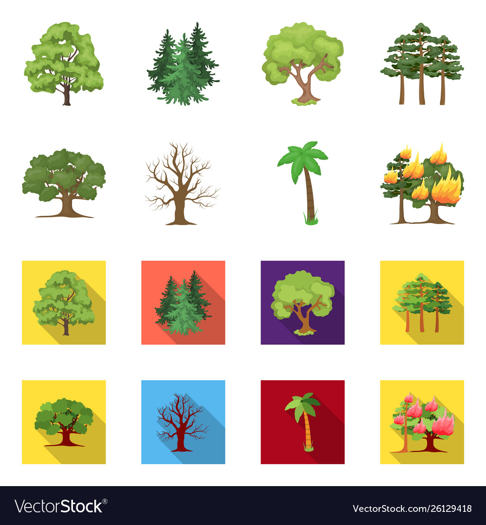 Design tree and forest icon set