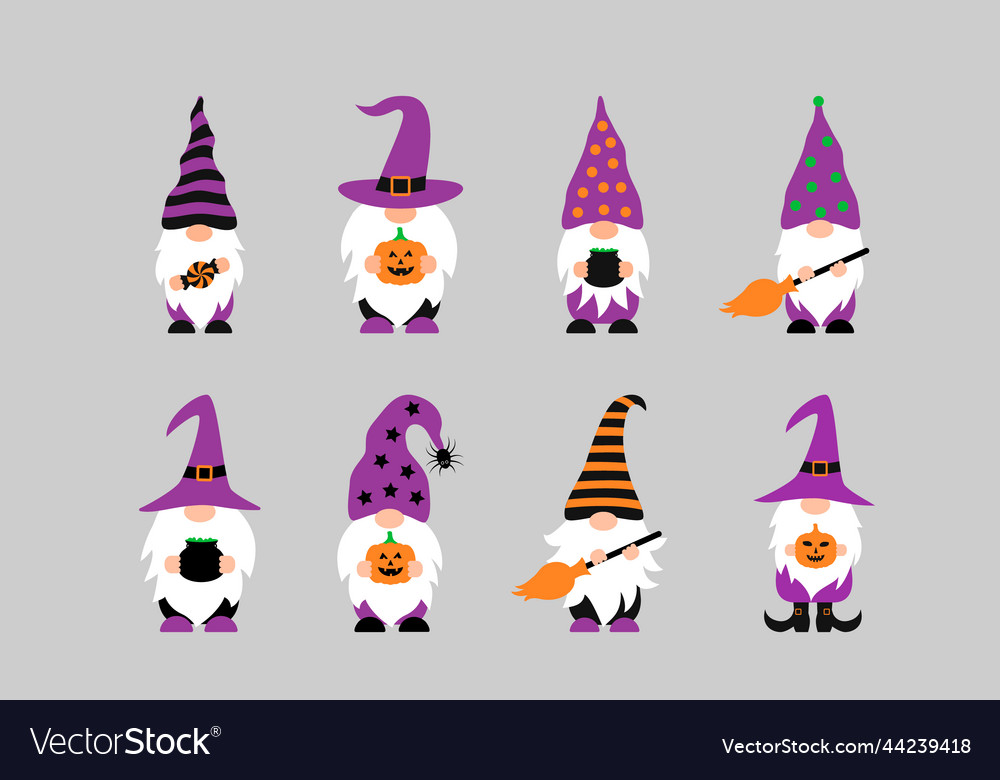 Halloween Gnomes Set von niedlichen Zeichen