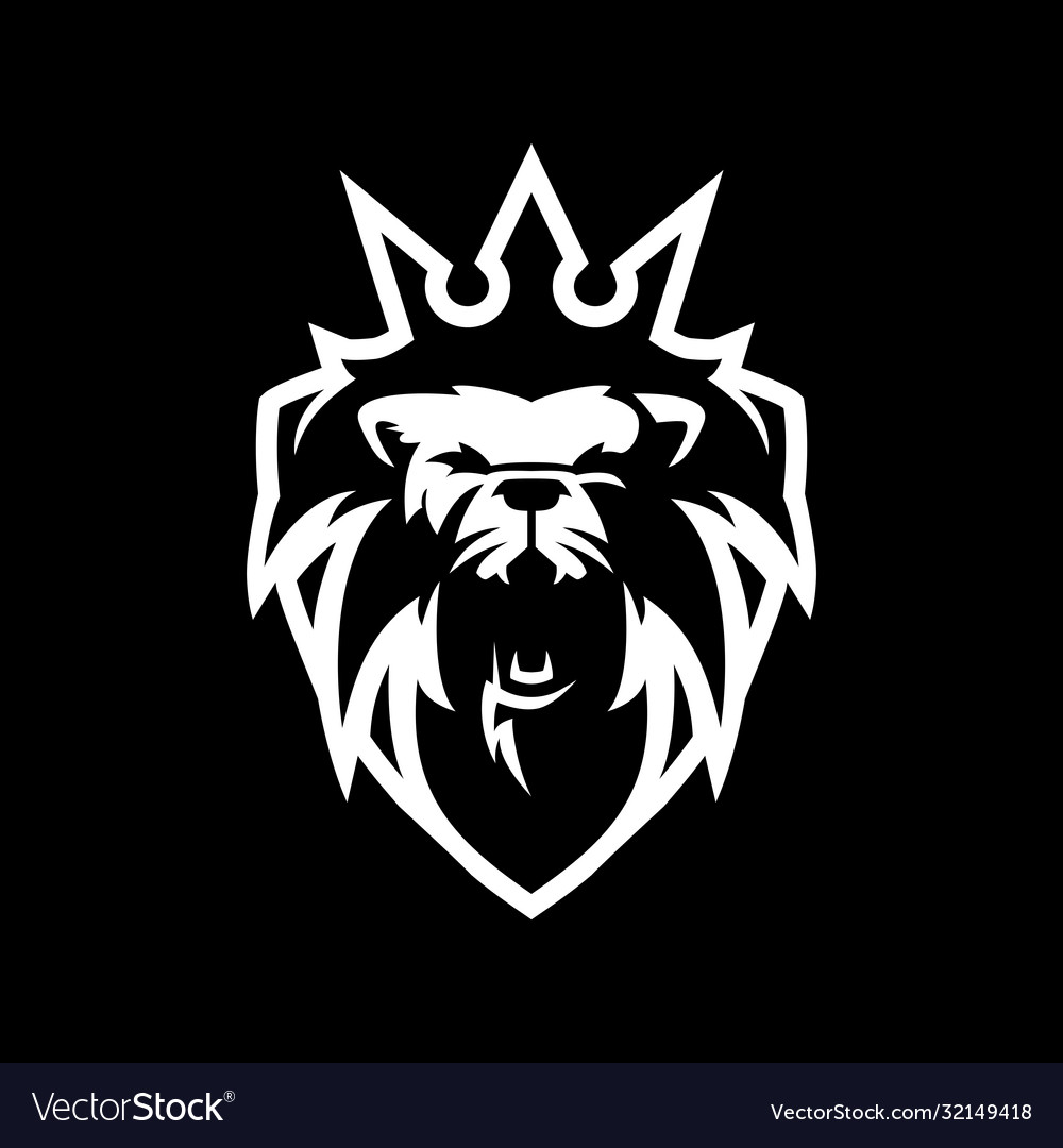 Lion king shield logo icon Royalty Free Vector Image