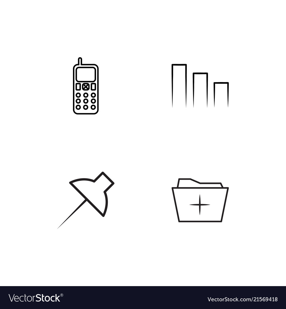 Office linear icons set simple outline