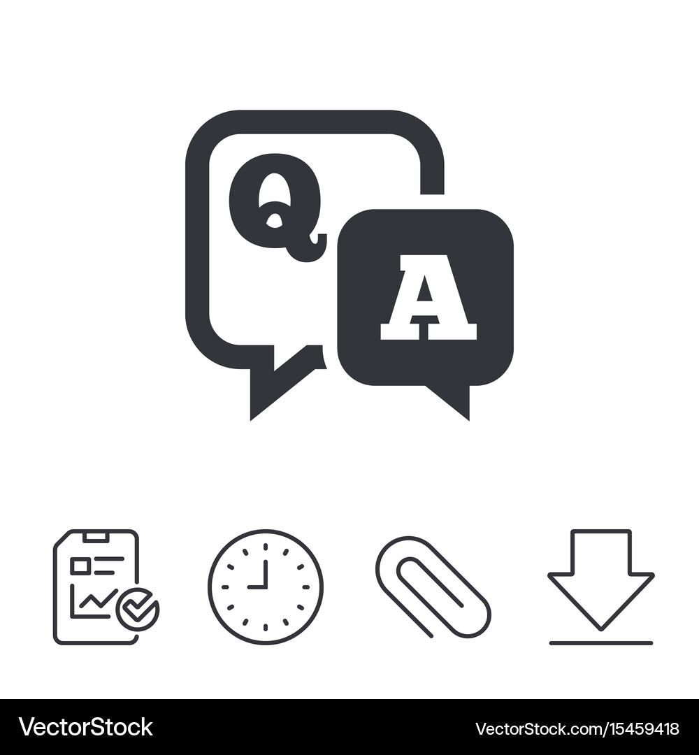 Question and Answer Icon - Q&A Symbol Vector Image