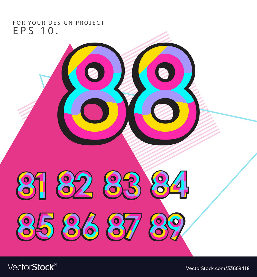 Retro number set template design