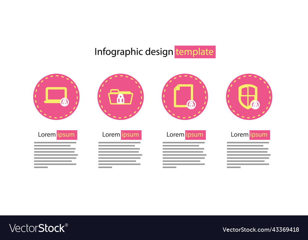 Set line document and lock shield security vector image Set line document and lock shield security