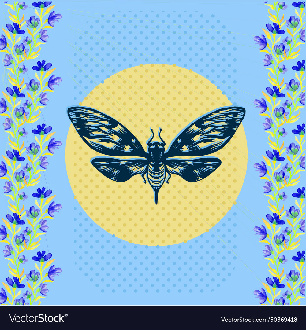 Spring background with a bumblebee