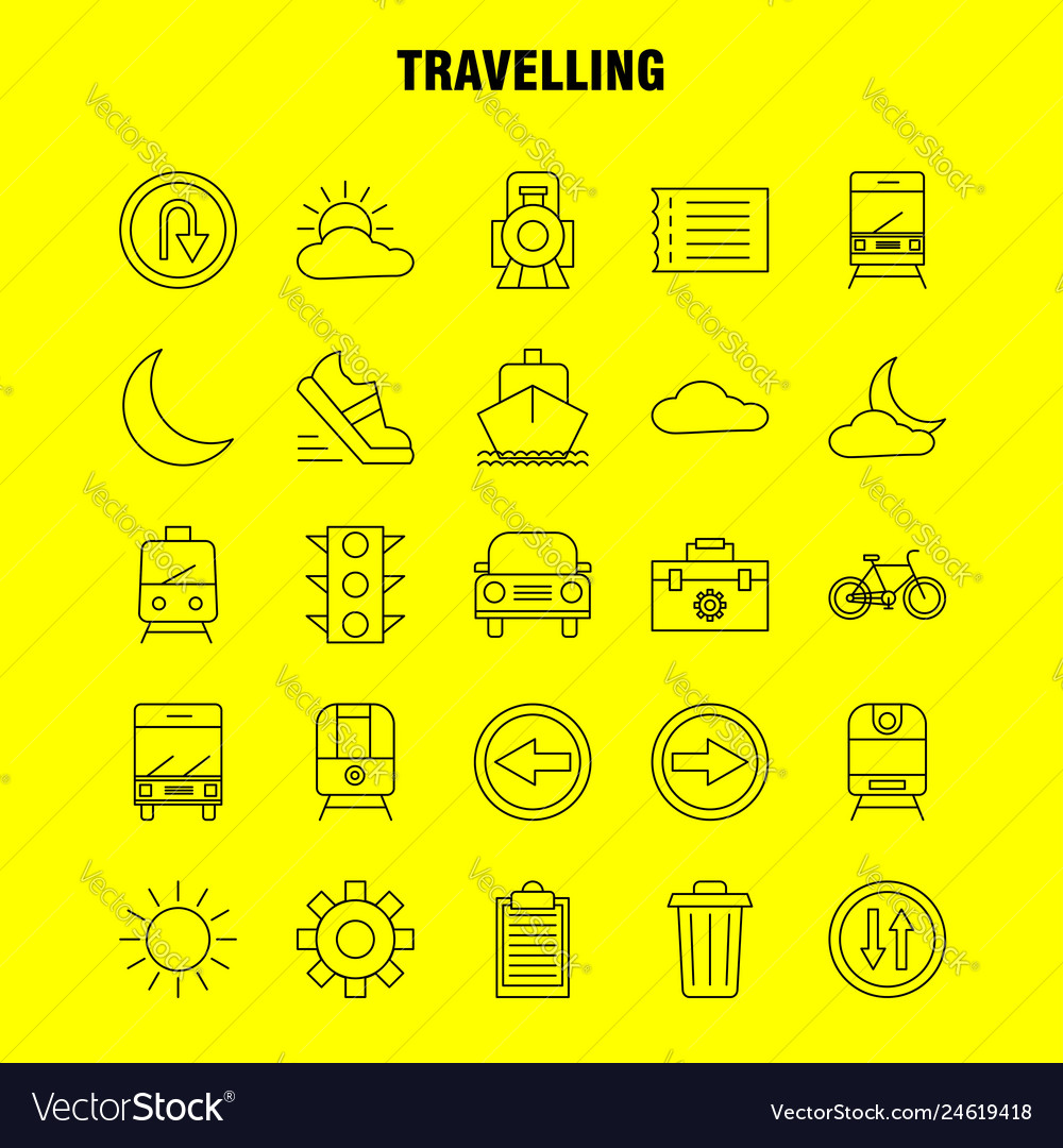 Travelling line icon for web print and mobile vector image Travelling line icon for web print and mobile