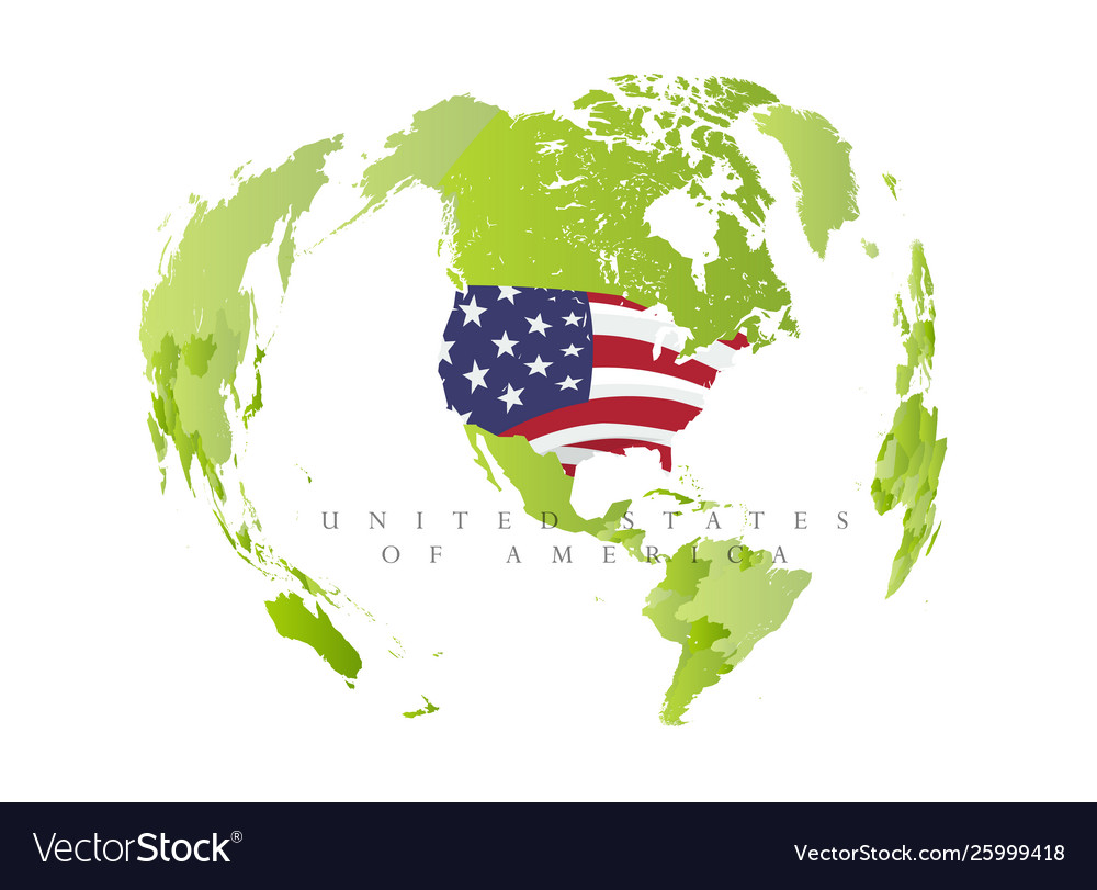 United States of America on a Globe