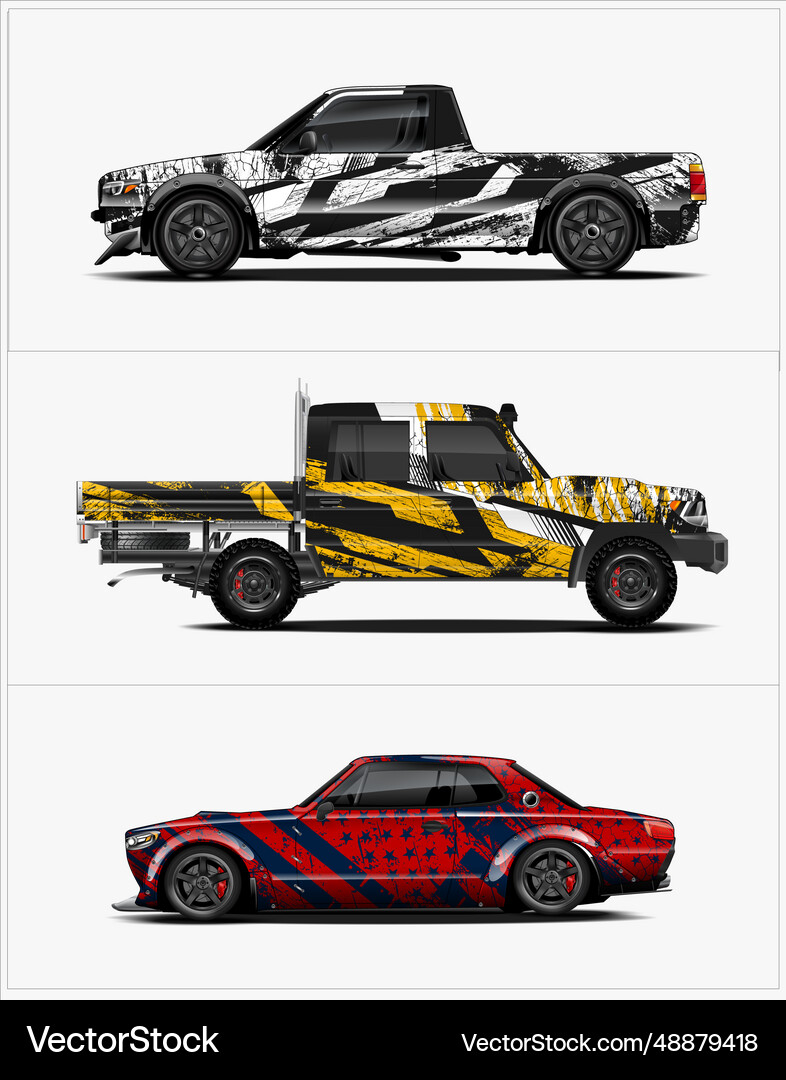 Vinyl wrap business car wrap design Royalty Free Vector
