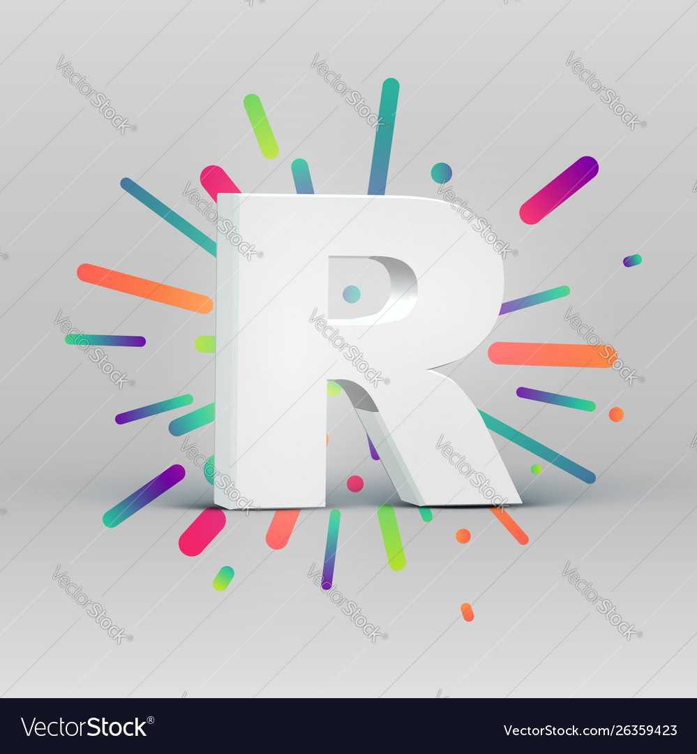 3d character from a fontset with colorful Vector Image 3d character from a fontset with colorful