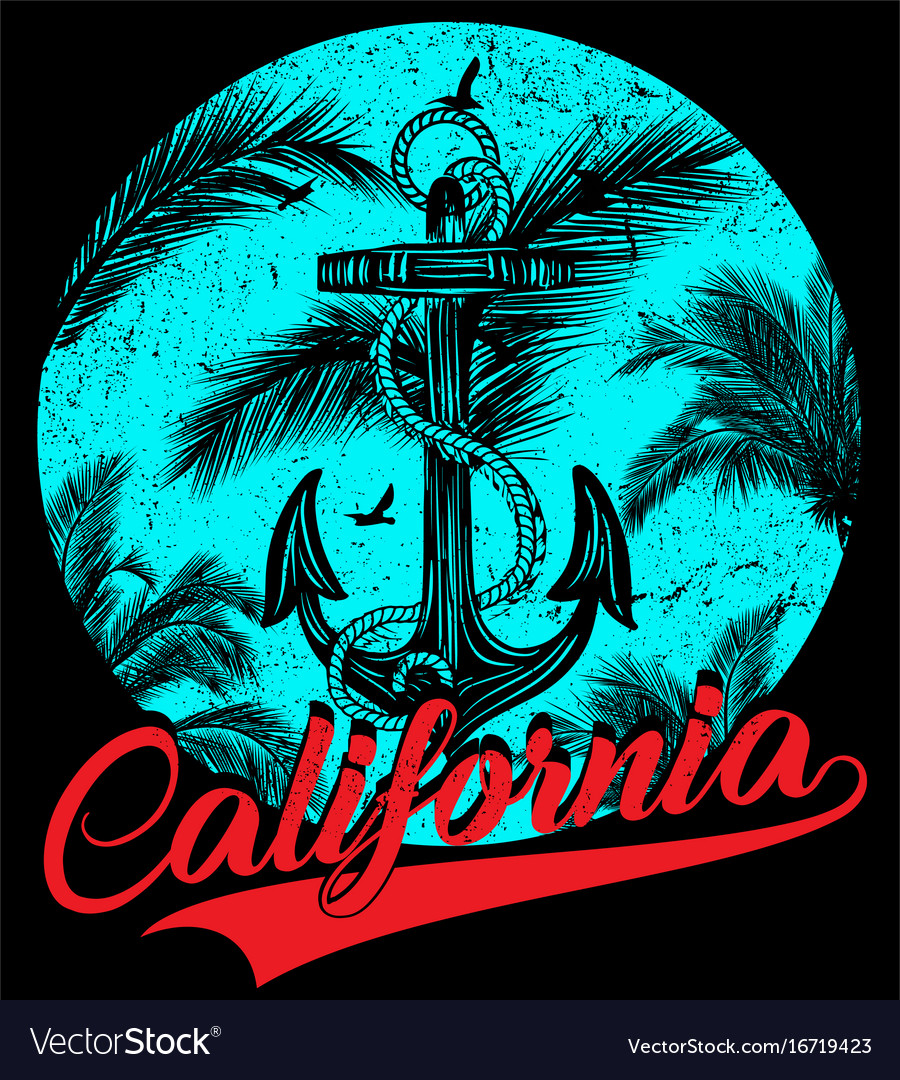 California - Konzept im Vintage-Grafikstil