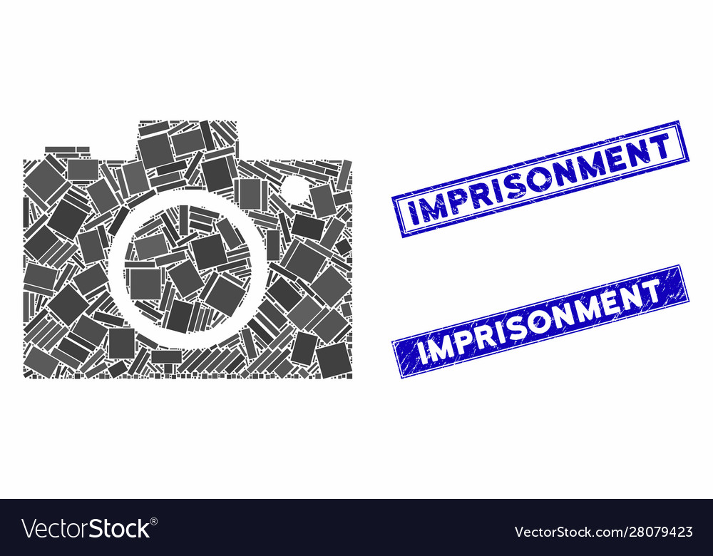 Camera mosaic and grunge rectangle imprisonment