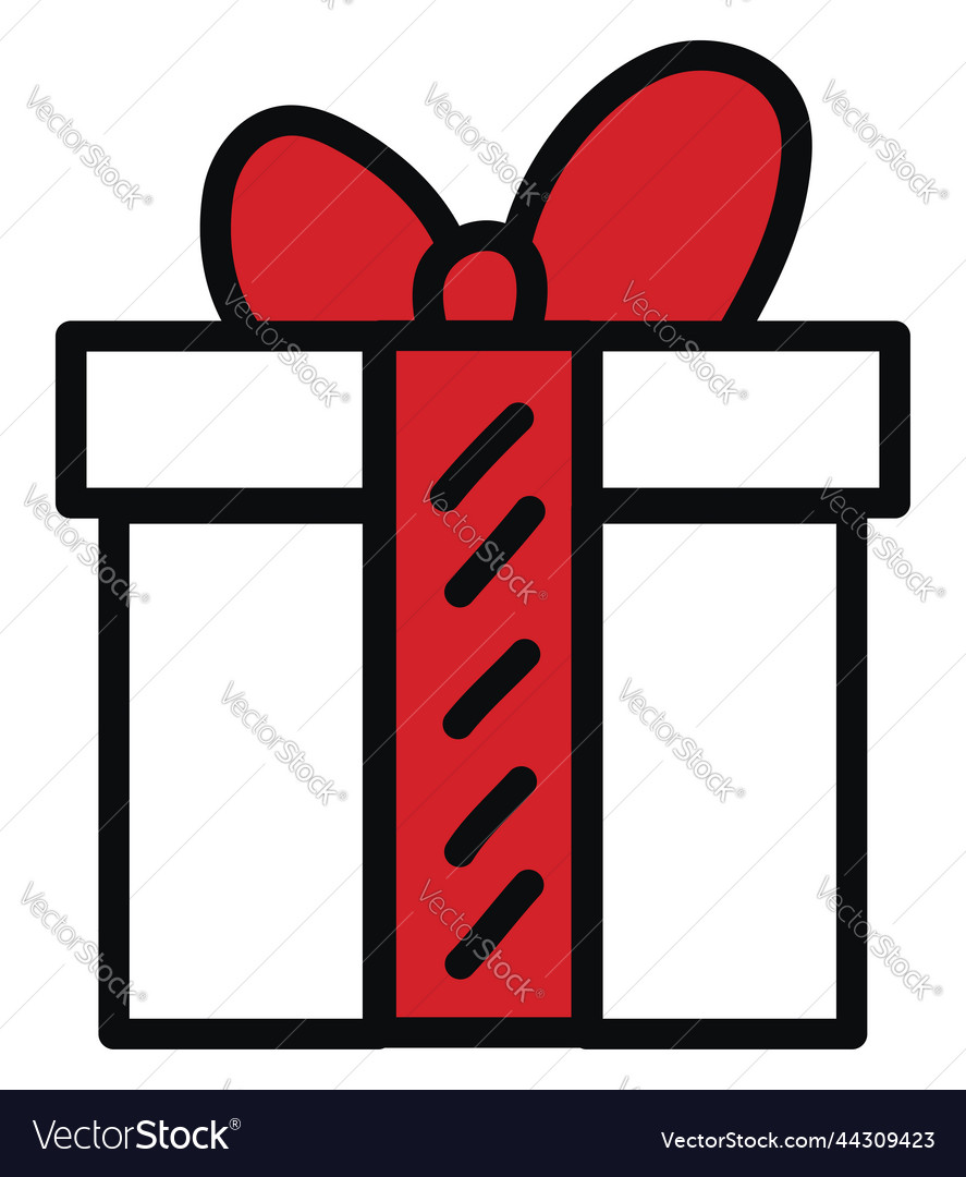 Christmas present with red bow on a white Vector Image