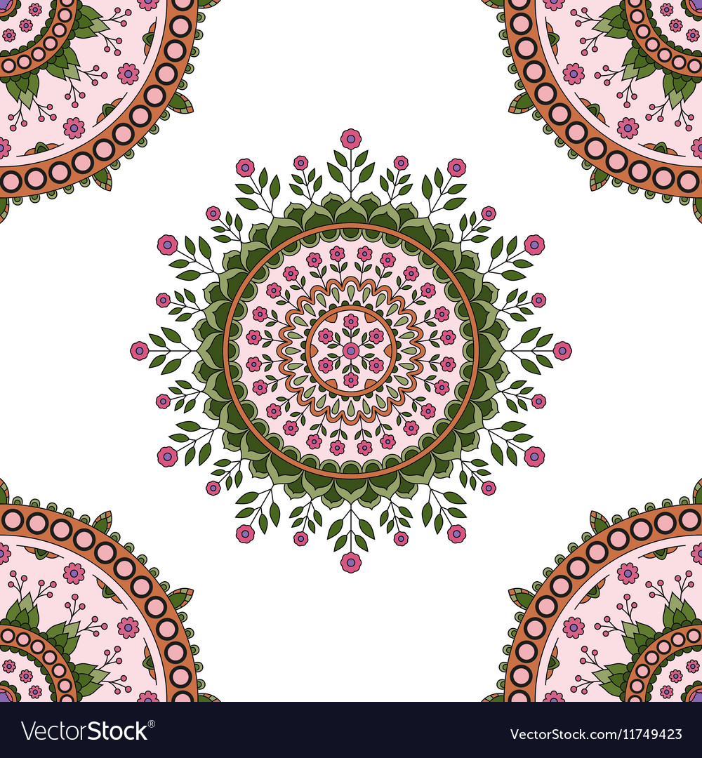 Circle mandala floral pattern